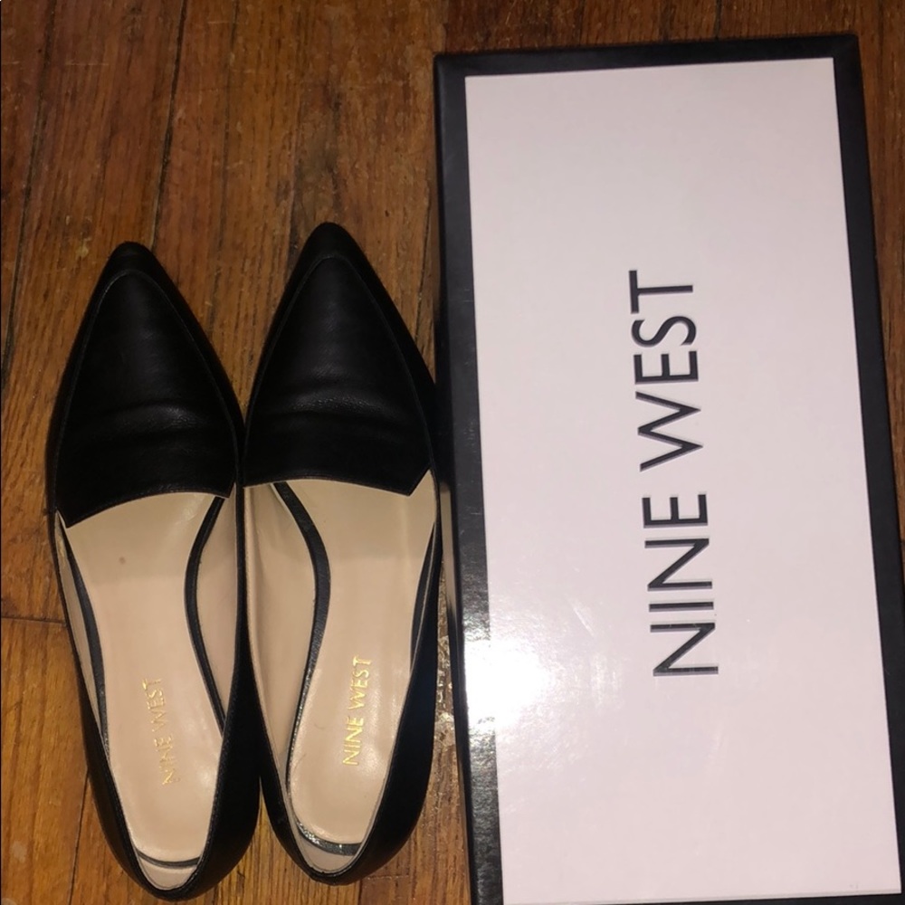 nine west black loafers